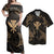 Polynesian Couple Outfits Matching Dress and Hawaiian Shirt Polynesian Turtle Hammerhead Shark Ray Kanaka Hawaii Circle Gold RLT14 - Polynesian Pride