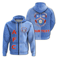 Custom Tonga Apifoou College Zip up Hoodie Tongan Tribal LT12 Blue - Polynesian Pride