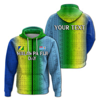Custom Vanuatu Malampa Fiji Day Zip up Hoodie Flag Version LT12 Blue - Polynesian Pride