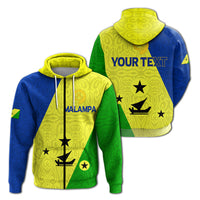 Custom Vanuatu Malampa Province Zip up Hoodie Flag Style LT12 Yellow - Polynesian Pride