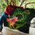 Cook Islands Polynesian Quilt - Floral With Seal Flag Color - Polynesian Pride