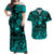 Hawaii Surfing Polynesian Matching Dress and Hawaiian Shirt Matching Couples Outfit Unique Style Turquoise LT8 Turquoise - Polynesian Pride