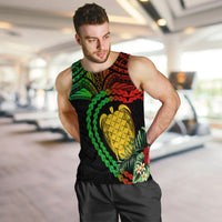Vanuatu Heart Polynesian Men Tank Top Turtle Sand Drawings LT13 - Polynesian Pride
