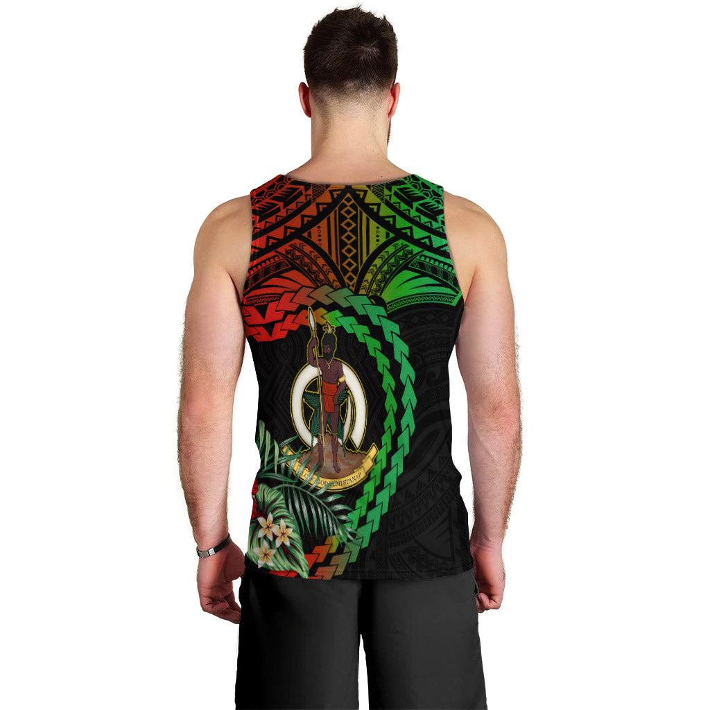 Vanuatu Heart Polynesian Men Tank Top Turtle Sand Drawings LT13 - Polynesian Pride