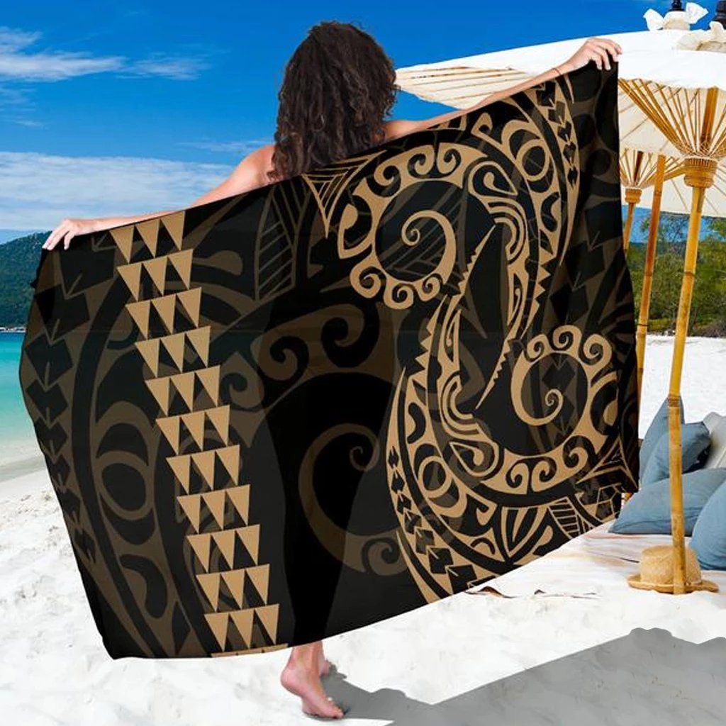 Polynesian Tribal Sarong Gold Sarong One Size Gold - Polynesian Pride