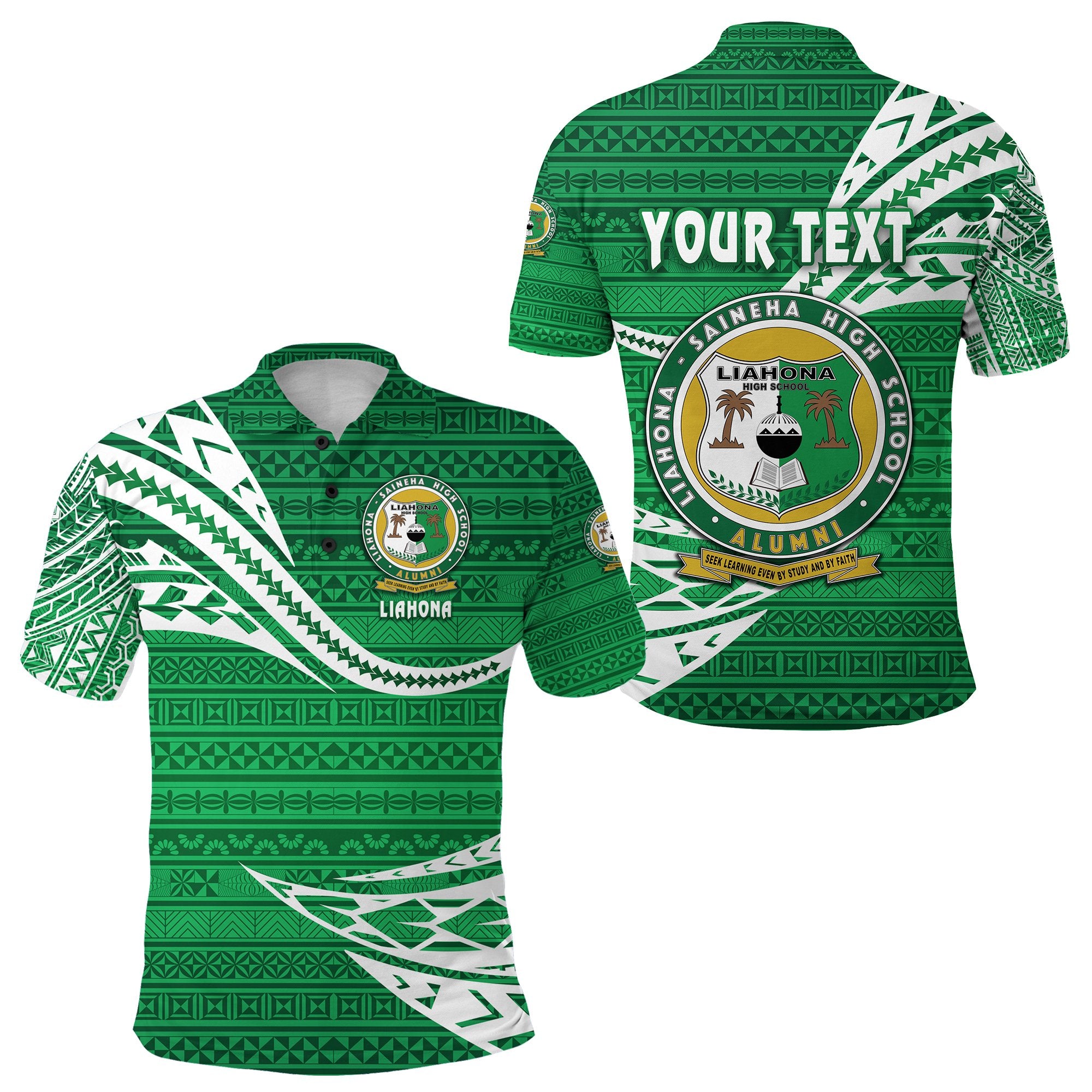 Custom Liahona High School Polo Shirt Unique Version Green Unisex Green - Polynesian Pride