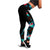 Hawaii Jungle Pattern Flower Black Background Leggings White - Polynesian Pride