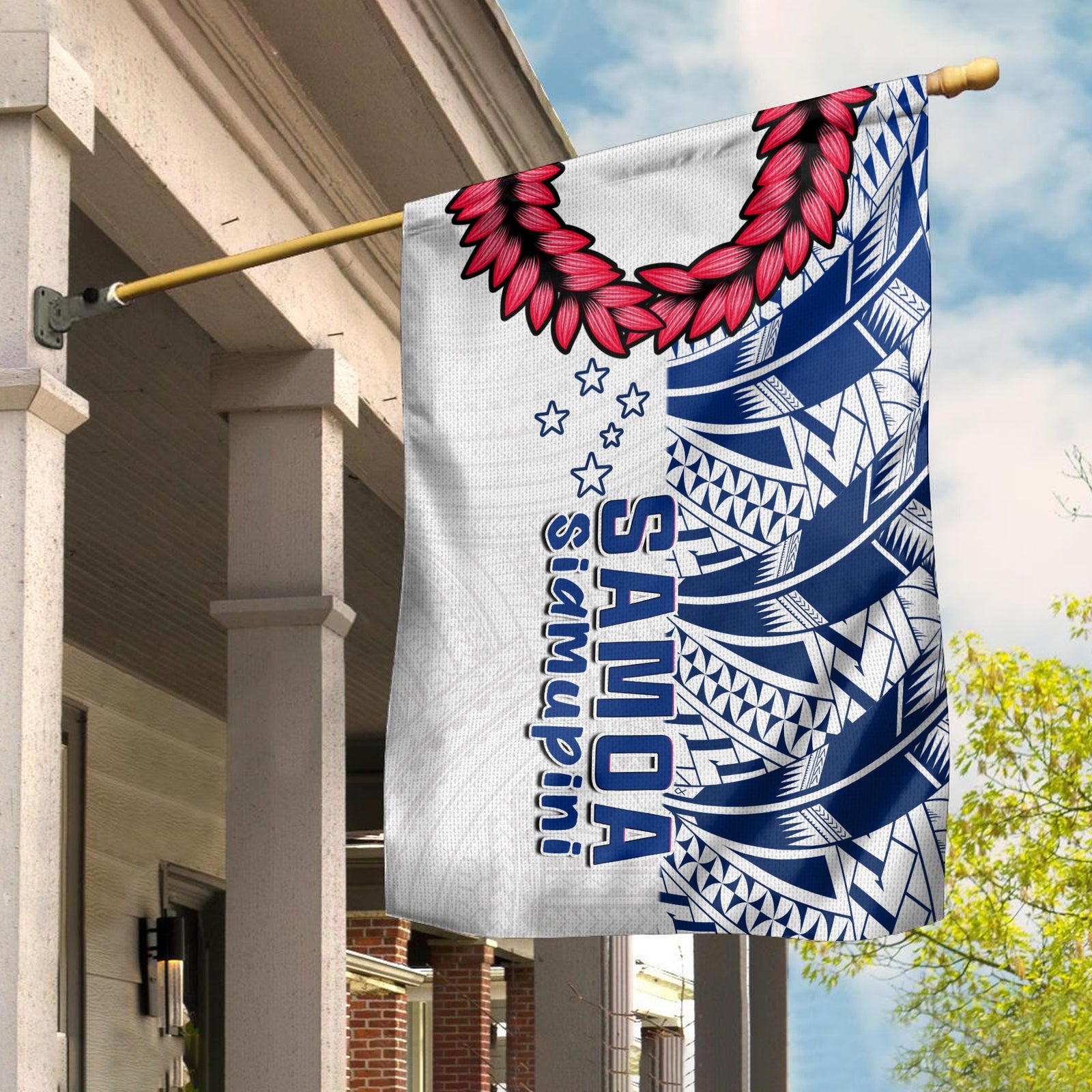 Toa Samoa Rugby Flag Siamupini Ula Fala White Ver.02 LT13 House Flag - Polynesian Pride