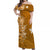 Custom Wallis et Futuna Matching Dress and Hawaiian Shirt Polynesia Gold Sea Turtle and Flowers LT13 - Polynesian Pride