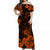 Hawaii Off Shoulder Long Dress Polynesia Orange Cool Shaka Sign LT13 Women Orange - Polynesian Pride