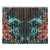 Turtle And Shark With Hibiscus Window Curtain ( Two Piece) Turquoise One Size 52x84 (two pieces) Black - Polynesian Pride