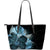 Hawaii Classic Hibiscus Blue Large Leather Tote Black - Polynesian Pride