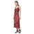 Polynesian V - Neck Open Fork Long Dress - Red Palm Women Red - Polynesian Pride