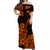 Hawaii Matching Dress and Hawaiian Shirt Polynesia Orange Ukulele Flowers LT13 - Polynesian Pride