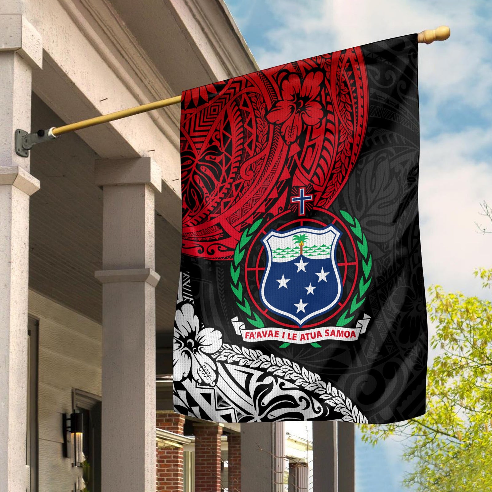 Samoa Flag Beloved Samoan Mix Polynesian Pattern LT13 House Flag - Polynesian Pride