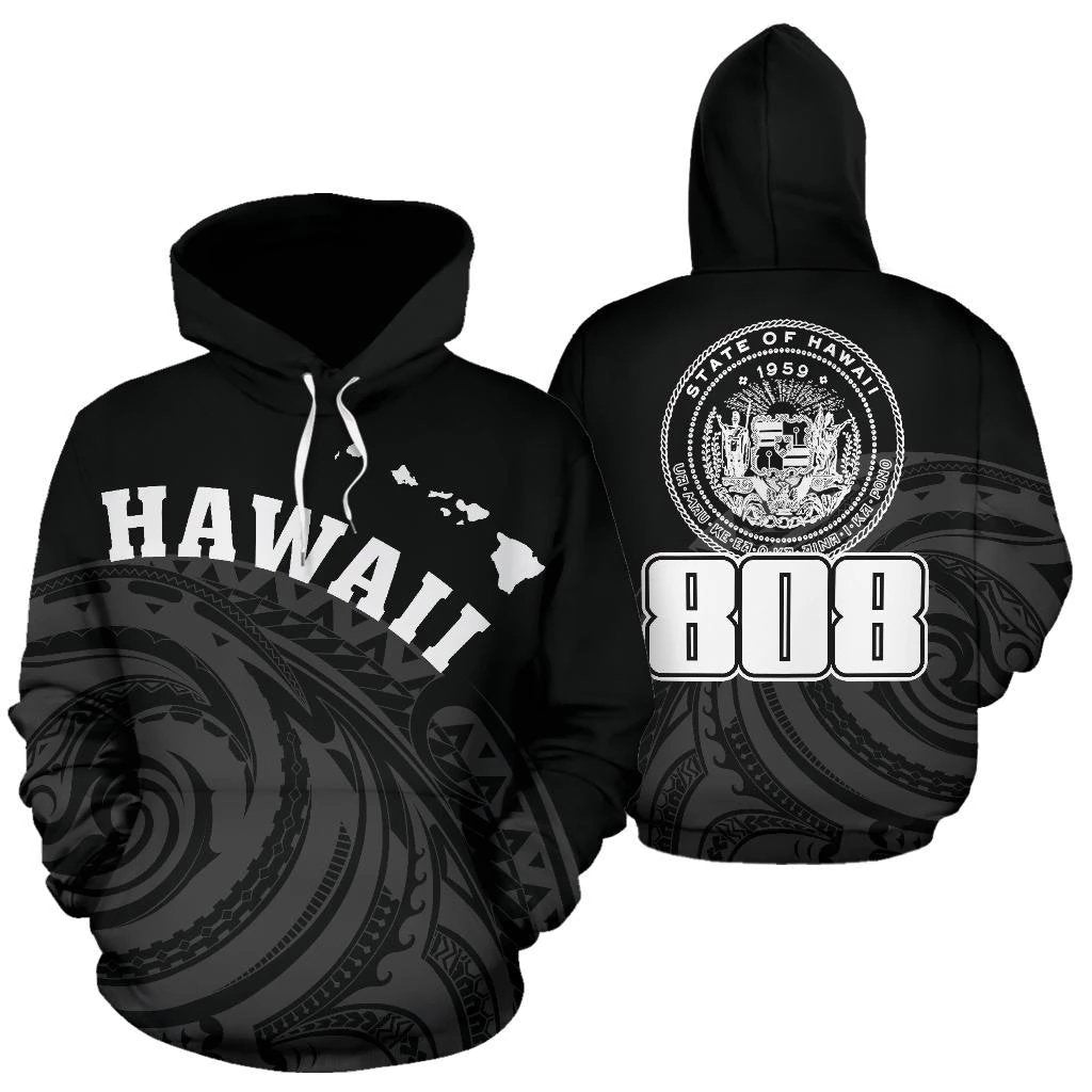 Hawaii Polynesia Hoodie Tatau Style Pullover Hoodie White - Polynesian Pride