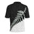 Maori Fern Black and White Polo T Shirts - Polynesian Pride