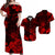 Hawaii Couple Outfits Hawaii Matching Dress and Hawaiian Shirt Polynesia Red Cool Shaka Sign LT13 Red - Polynesian Pride