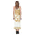 Polynesian V - Neck Open Fork Long Dress - Yellow Hibiscus - Polynesian Pride