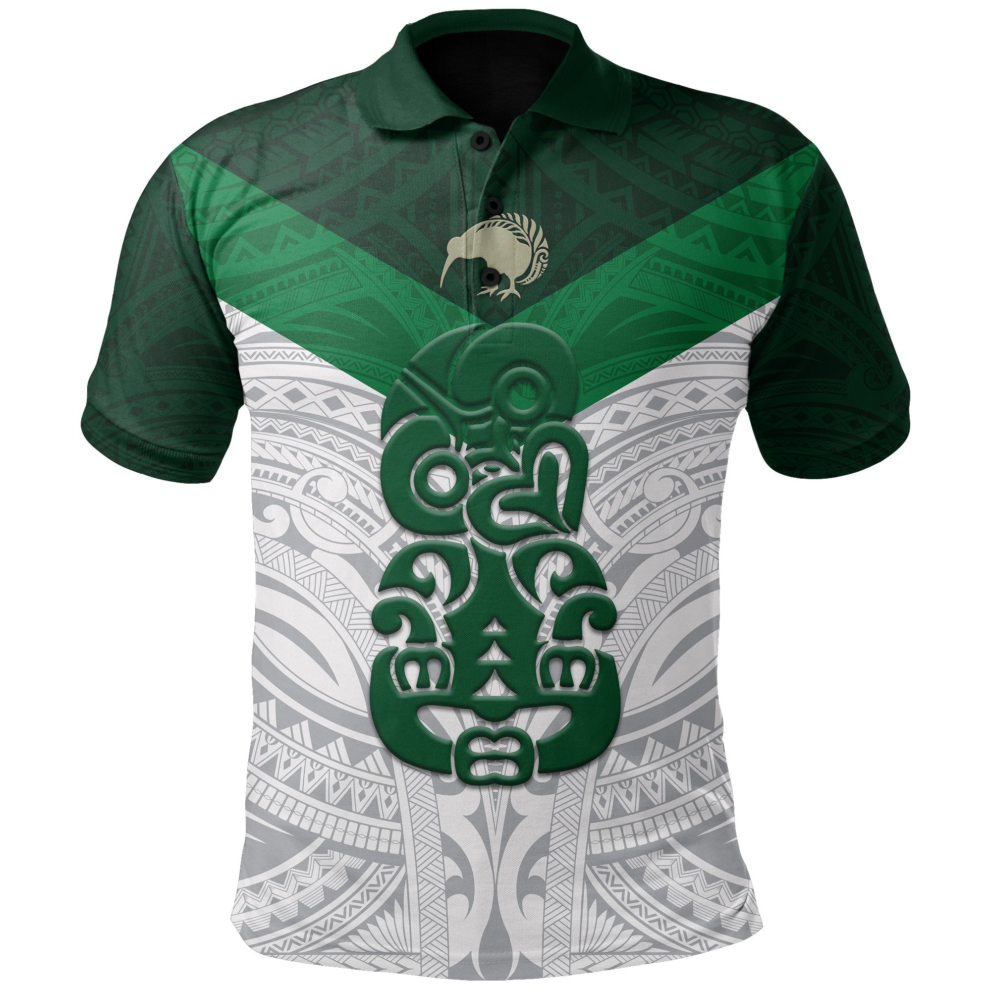 Custom New Zealand Aotearoa Rugby Polo Shirt Maori Kiwi Unisex Green - Polynesian Pride