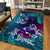 Hawaii Dophin Flowers And Palms Retro Area Rug - AH - Polynesian Pride