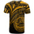 American Samoa T Shirt Gold Color Cross Style - Polynesian Pride