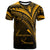 American Samoa T Shirt Gold Color Cross Style Unisex Black - Polynesian Pride