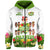 Aloha Poly Fest 10th Annual Hoodie Tropical Palm Leaf Flower LT9 Zip Hoodie White - Polynesian Pride