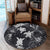 Hawaiian - Silver Tropical Turtle Round Carpet AH - Polynesian Pride