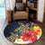 Hawaiian - Hawaii Honu Hibiscus Galaxy Round Carpet - AH - Polynesian Pride