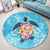 Hawaiian - Hawaii Turtle Hibiscus Plumeria Round Carpet - AH - Polynesian Pride