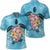 Hawaiian Hawaii Turtle Hibiscus Plumeria Polo Shirt Unisex Black - Polynesian Pride