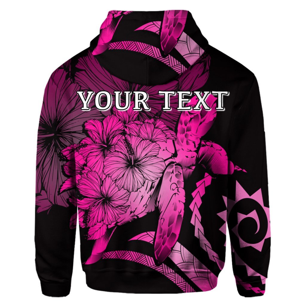 Custom Hawaiian Hawaii Turtle Hibiscus Polynesian Vintage Hoodie Pink - Polynesian Pride