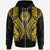 American Samoa Zip up Hoodie Polynesian Lion Head Gold Style Unisex Gold - Polynesian Pride