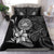 American Samoa Bedding Set - Fish With Plumeria Flowers Style Black - Polynesian Pride