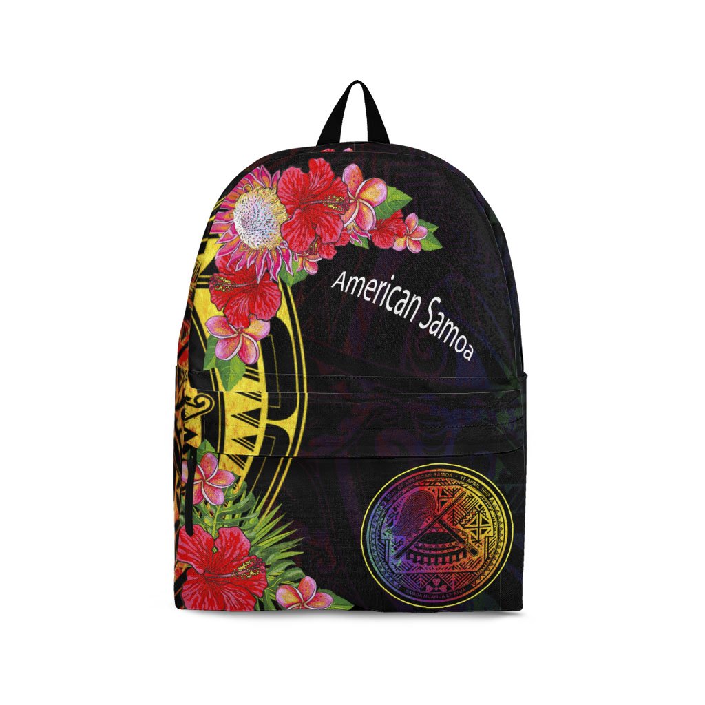 American Samoa Backpack - Tropical Hippie Style Black - Polynesian Pride