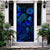 American Samoa Door Cover Turtle Hibiscus Blue Blue - Polynesian Pride