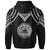 American Samoa Custom Zip up Hoodie Polynesian Armor Style Black - Polynesian Pride