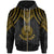 American Samoa Custom Zip up Hoodie Polynesian Armor Style Gold Unisex Gold - Polynesian Pride