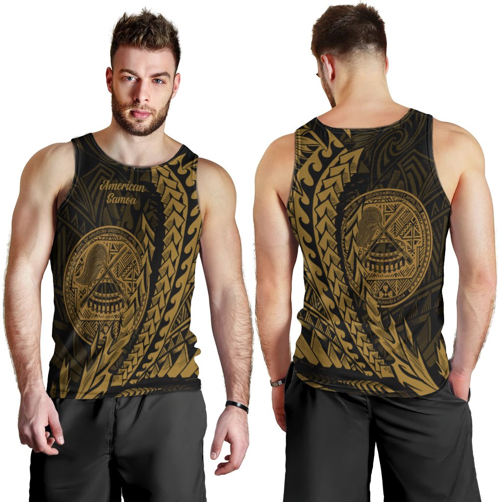 American Samoa Men's Tank Top - Wings Style Black - Polynesian Pride