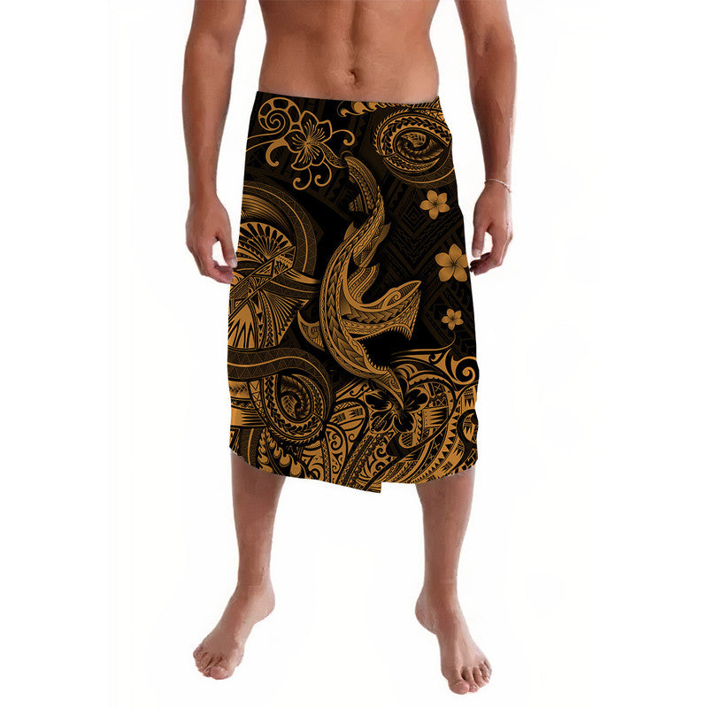 Hawaii Angry Shark Polynesian Lavalava Unique Style Gold LT8 Gold - Polynesian Pride