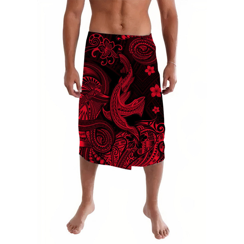 Hawaii Angry Shark Polynesian Lavalava Unique Style Red LT8 Red - Polynesian Pride