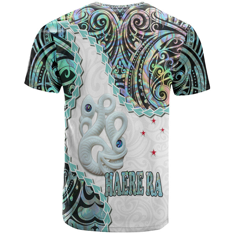 New Zealand Maori T Shirt Aotearoa Manaia Basic Paua Shell Heare Ra LT9 - Polynesian Pride
