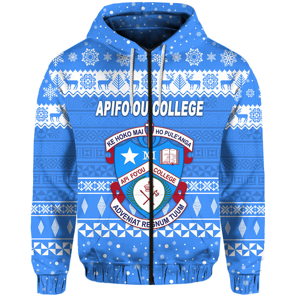 Apifoou College Christmas Zip Hoodie Simple Style LT8 - Polynesian Pride