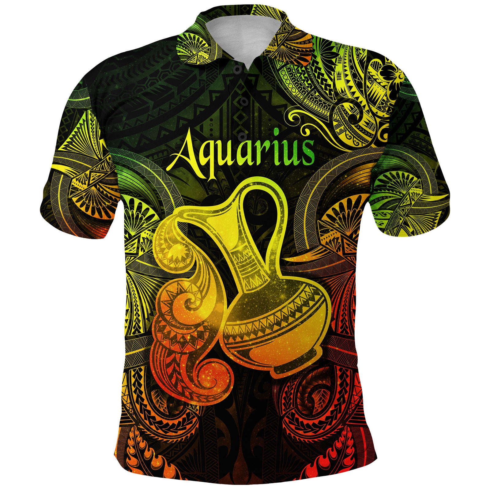 Aquarius Zodiac Polynesian Polo Shirt Unique Style Reggae LT8 - Polynesian Pride