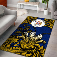 Niue Uga Area Rug Tribal Patterns Blue Style LT6 Blue - Polynesian Pride