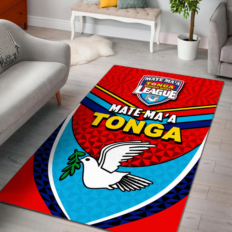 Tonga Mate Ma'a Rugby Area Rug Jersey LT6 Red - Polynesian Pride