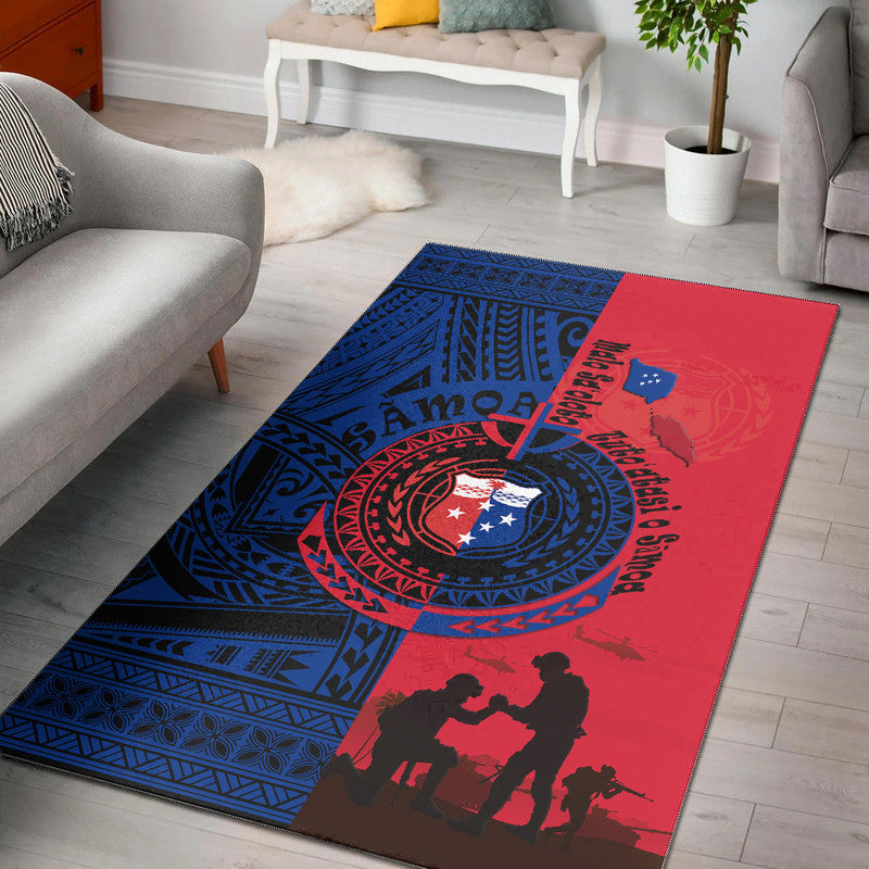 Samoa Independence Day Quotes Area Rug Military Polynesian Pattern LT9 - Polynesian Pride