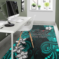 (Custom Personalised) Polynesian Fathers Day Area Rug I Love You In Every Universe - Turquoise LT8 - Polynesian Pride