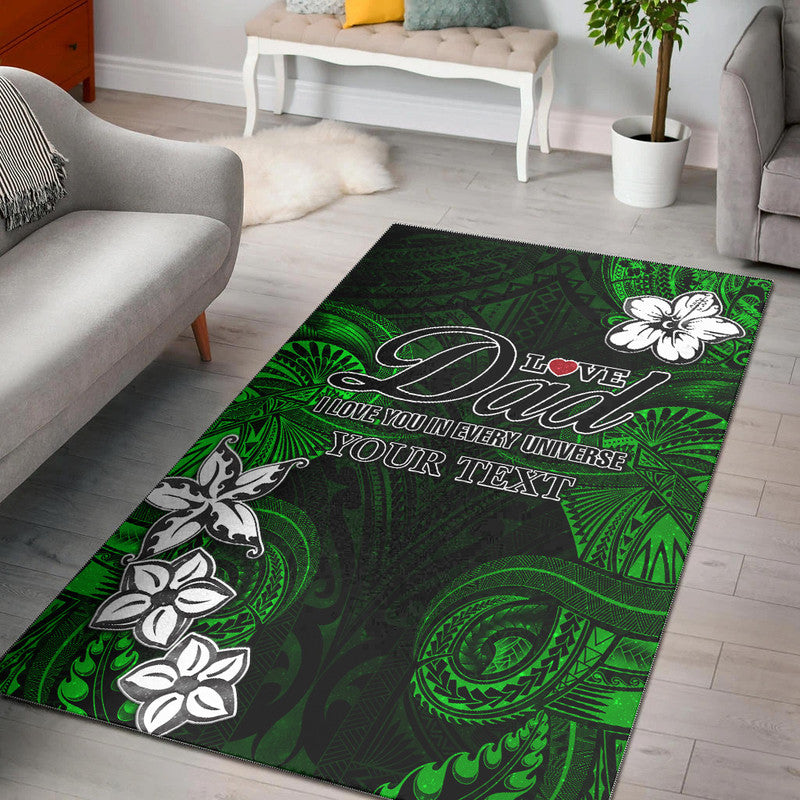 (Custom Personalised) Polynesian Fathers Day Area Rug I Love You In Every Universe - Green LT8 Green - Polynesian Pride